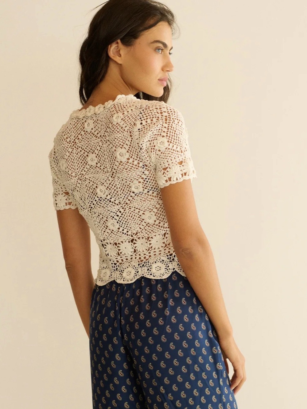 Doen Doen Heirloom CHRYSANTHE TOP in Pearl - Picture 2 of 10